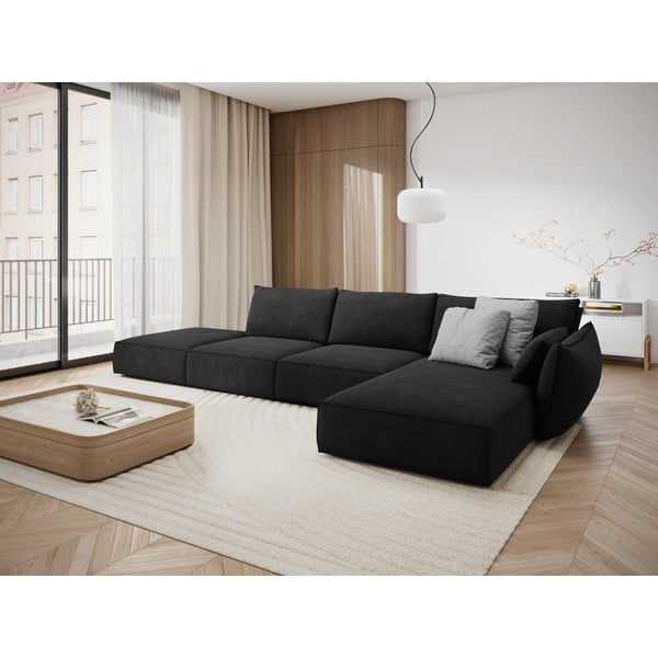 Sötétszürke sarokkanapé (jobb oldali) Vanda – Mazzini Sofas-image-1