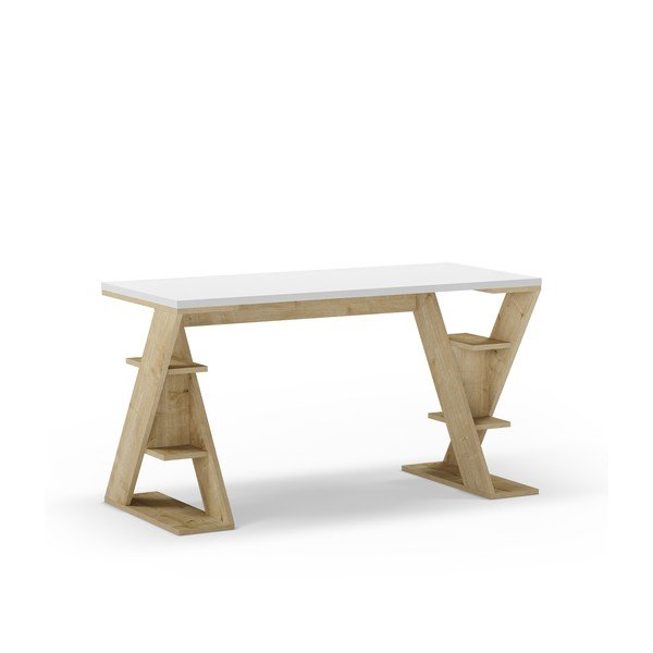 Íróasztal fehér asztallappal 60x137 cm Butterfly – Marckeric-image-2