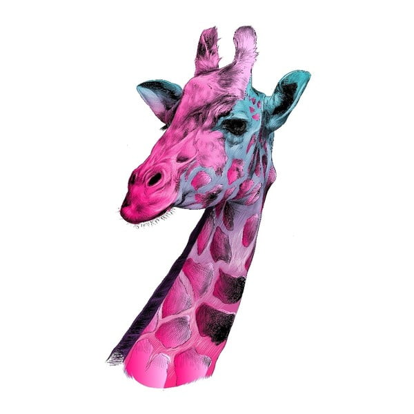 Graphico Giraffe üvegkép, 50 x 50 cm - 3D Art
