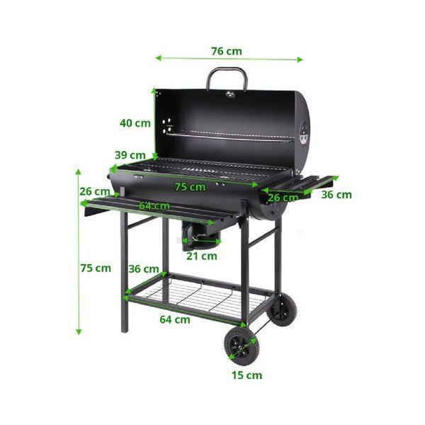 Barrel faszenes kerti grillsütő - Cattara-image-2