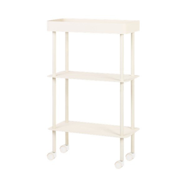 Bézs fém gurulós polcos állvány 60x97x30 cm Nolle – noo.ma
