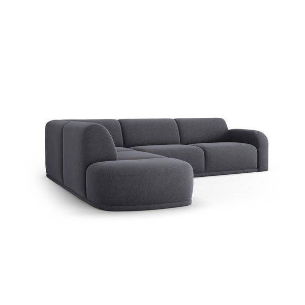 Szürke bársony sarokkanapé Erin – Micadoni Home-image-3