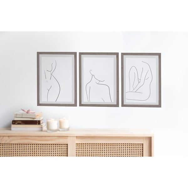 Body Studies 3 db keretezett falikép,30 x 40 cm - Surdic-image-1