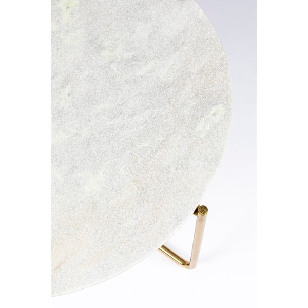 Fehér-aranyszínű kerek dohányzóasztal márvány asztallappal ø 70 cm Timpa – White Label-image-2