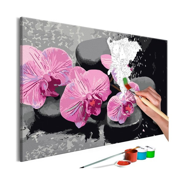 Orchid Zen DIY készlet, saját vászonkép festése, 60 x 40 cm - Artgeist