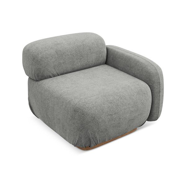 Szürke buklé kanapé modul (jobb oldali) Ailani – Makamii-image-1