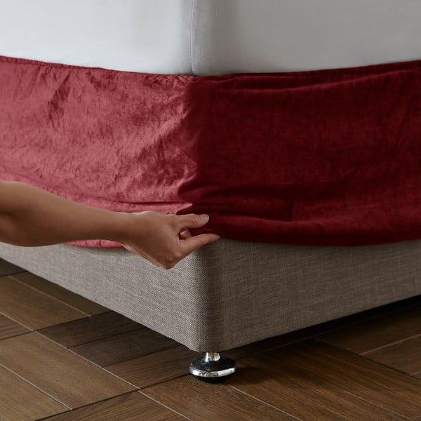 Piros gumis bársony ágykeret huzat 137x198 cm Kingsley – Catherine Lansfield-image-1