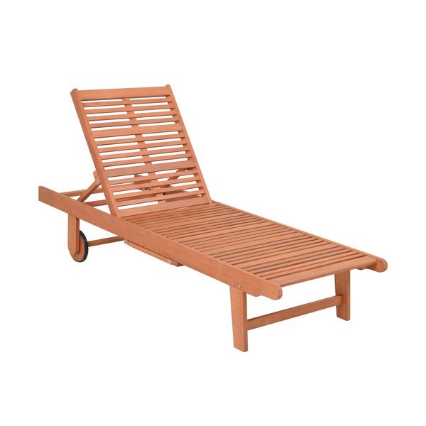 Szürke-natúr színű tömörfa kerti napozóágy San Diego – Garden Pleasure-image-1