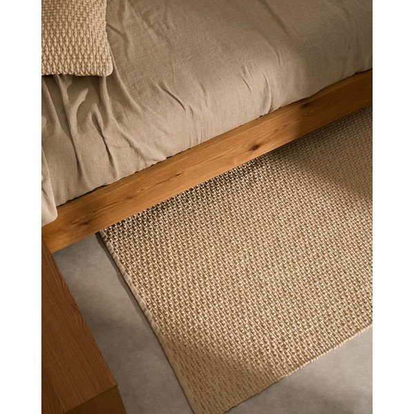 Krémszínű kézi szövésű pamutkeverék szőnyeg 160x230 cm Mascarell – Kave Home-image-1