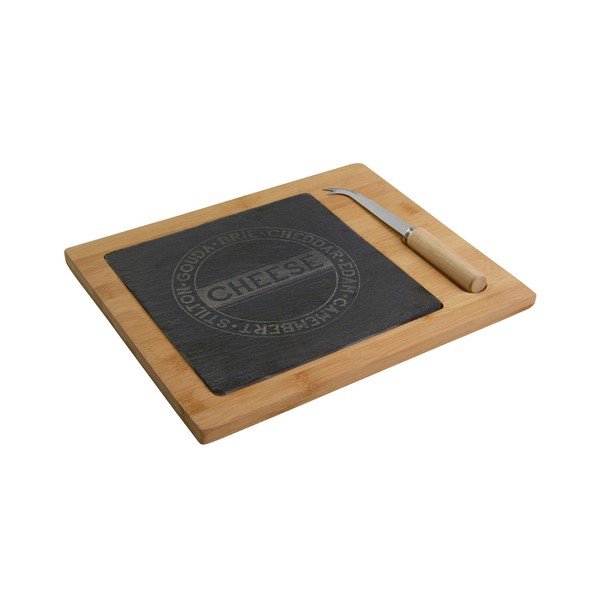 Cheese bambusz vágódeszka és sajtvágó kés szett - Premier Housewares-image-1