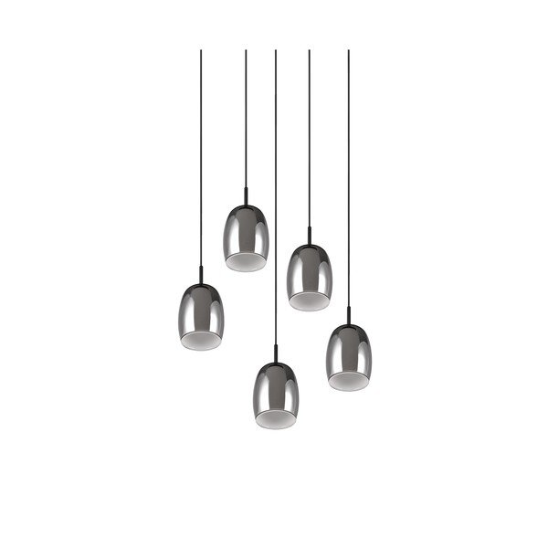 Fekete-ezüstszínű függőlámpa üveg búrával ø 48 cm Barret – Trio Select-image-2