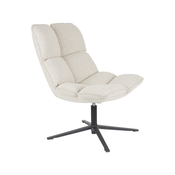 Krémszínű forgó buklé fotel Bros – White Label