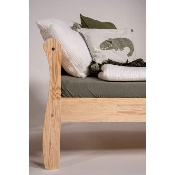 Natúr színű borovi fenyő gyerekágy ágyráccsal 80x160 cm Roma – Adeko-image-4