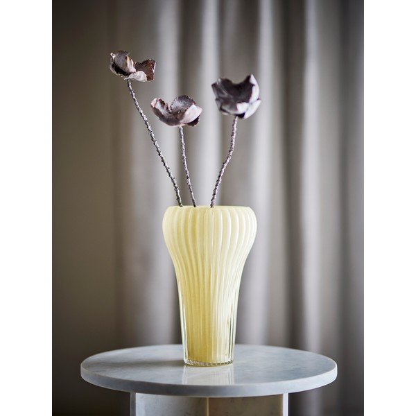 Világossárga üveg kézzel készített váza (magasság 28 cm) Averie – Bloomingville-image-1
