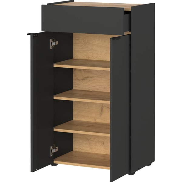 Antracitszürke magas fürdőszoba szekrény 60x98 cm Forano – Germania-image-2