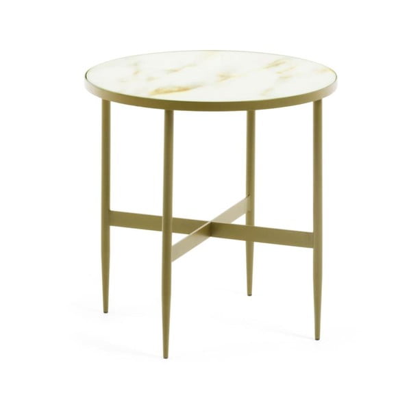 Kerek tárolóasztal márvány dekoros asztallappal ø 50 cm Elisenda – Kave Home