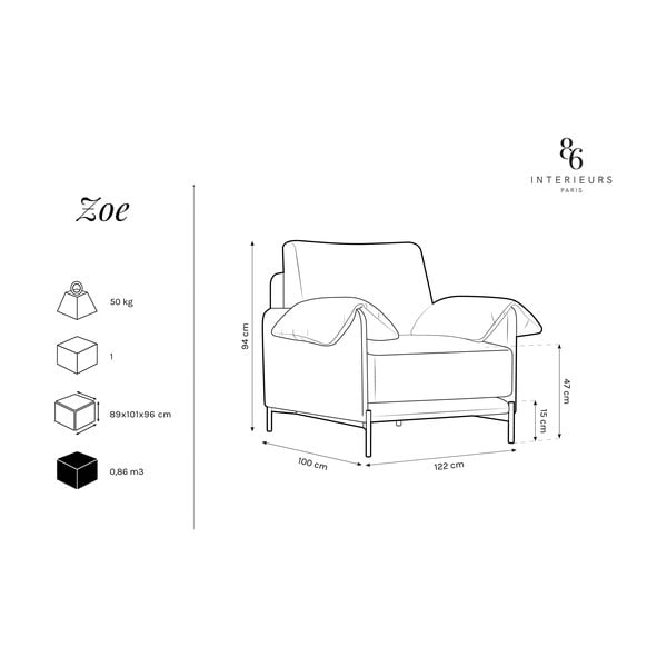 Zoe fekete-szürke fotel - Interieurs 86-image-4