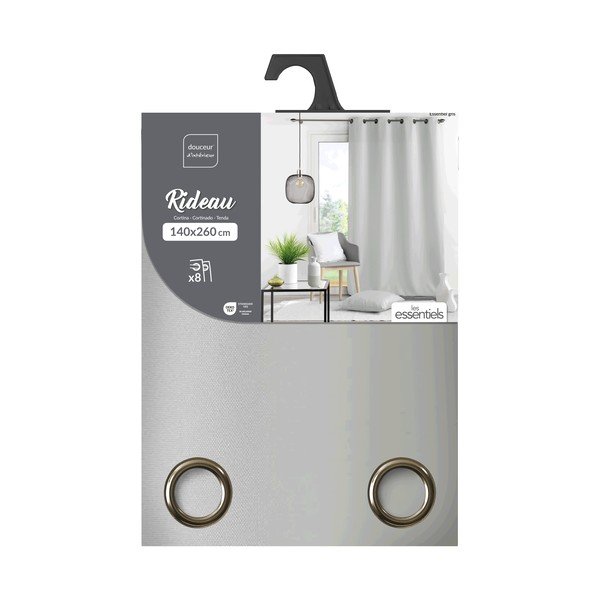 Világosszürke függöny 140x260 cm Essentiel – douceur d'intérieur-image-3