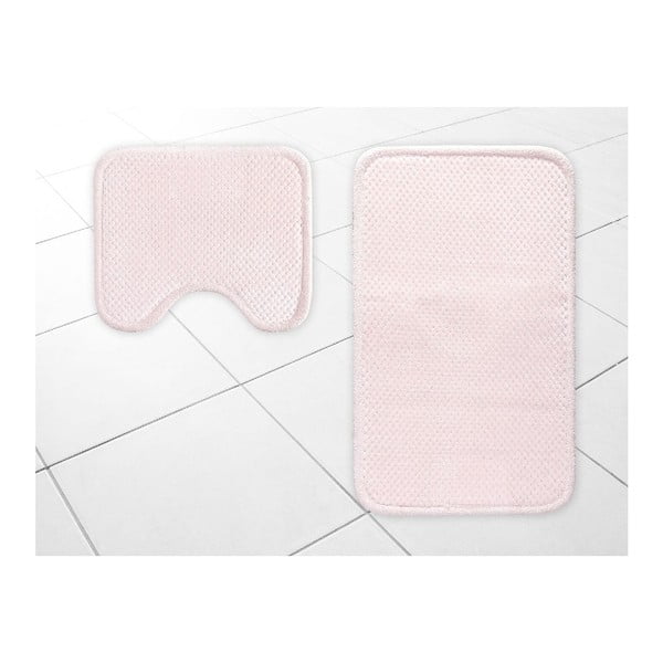 2 darabos rózsaszín fürdőszobaszőnyeg szett - Madame Coco