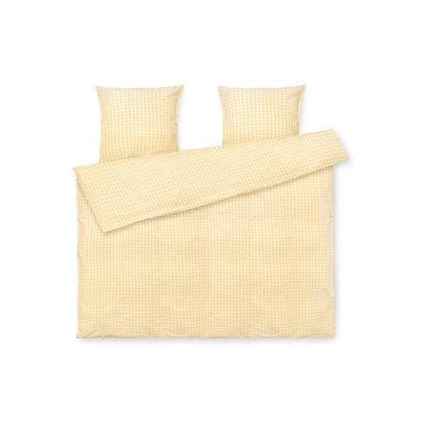 Sárga kétszemélyes hosszabbított krepp ágyneműhuzat 200x220 cm Bæk&Bølge – JUNA