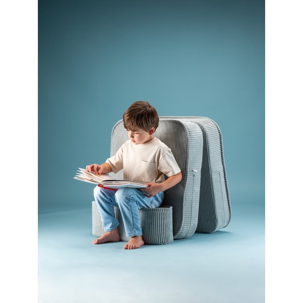 Mentazöld kordbársony gyerek fotel Flip – Wigiwama-image-4