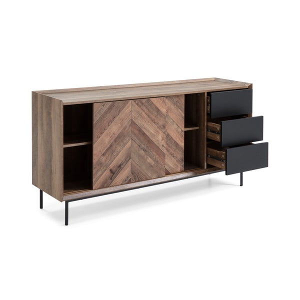 Utah komód tölgyfa-fekete dekorral - Marckeric-image-4