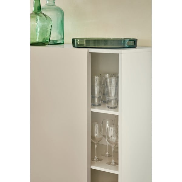 Bézs-krémszínű magas komód tolóajtóval 120x140 cm Nube – Teulat-image-1