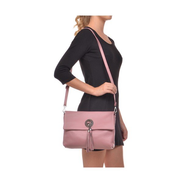 Elisa rózsaszín crossbody bőrtáska - Roberta M-image-4