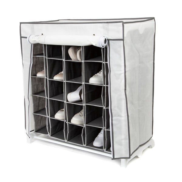 Shoes fekete-fehér textil cipőtartó állvány, 25 rekesz - Compactor-image-2