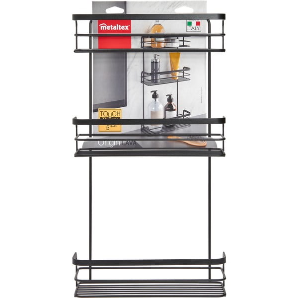 Origin fekete háromszintes fürdőszobai polc - Metaltex-image-2