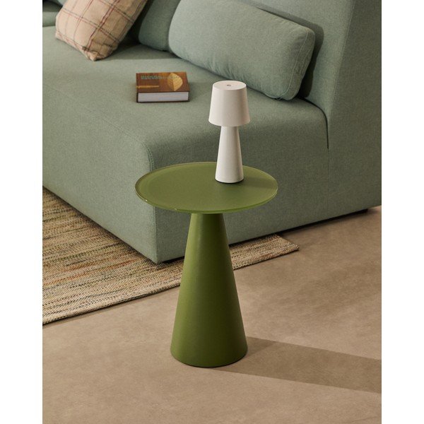 Kerek tárolóasztal üveg asztallappal ø 35 cm Wilshire – Kave Home-image-1