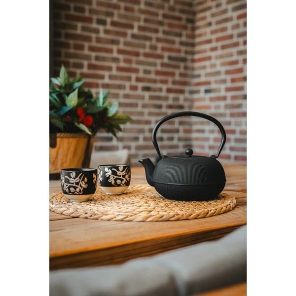 Fekete porcelán-öntöttvas teázó szett Sichuan – Bredemeijer-image-1