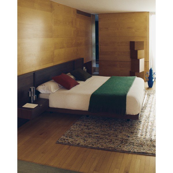 Barna nyírfa franciaágy ágyráccsal 160x200 cm Norlen – Kave Home-image-1