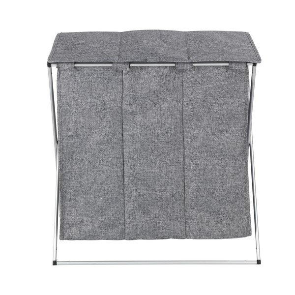 Trio 3 rekeszes szürke szennyeskosár, térfogat 118 l - Wenko-image-3