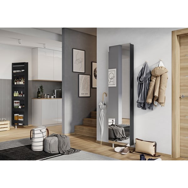 Antracitszürke előszoba szekrény 50x195x18 cm Rotary – Germania-image-1