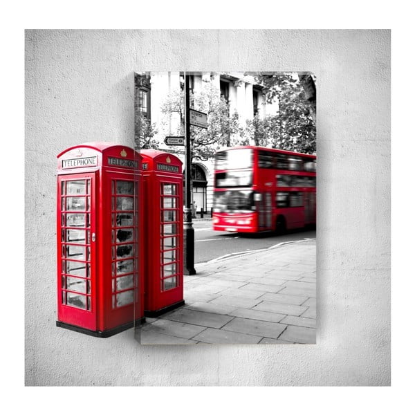 London Street 3D fali kép, 40 x 60 cm - Mosticx