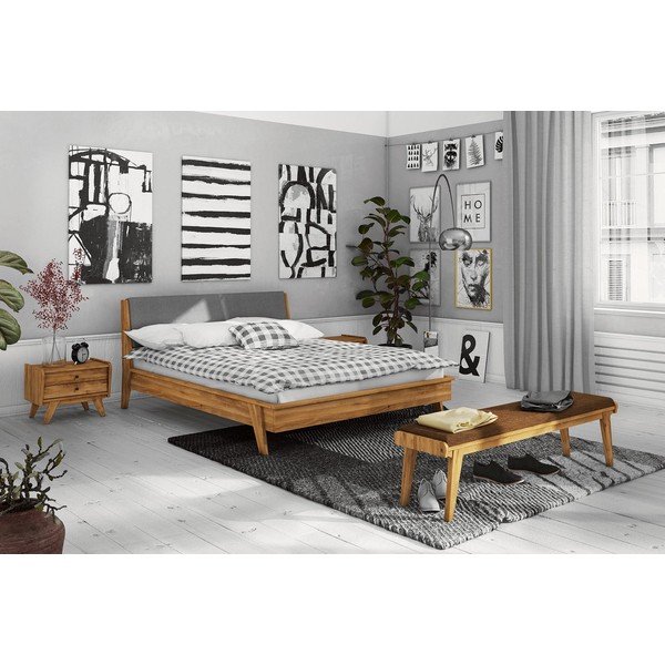 Tölgyfa pad narancssárga ülőrésszel Retro - The Beds-image-1