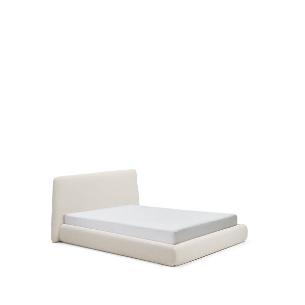 Bézs kárpitozott franciaágy ágyrács nélkül 160x200 cm Martina – Kave Home-image-3
