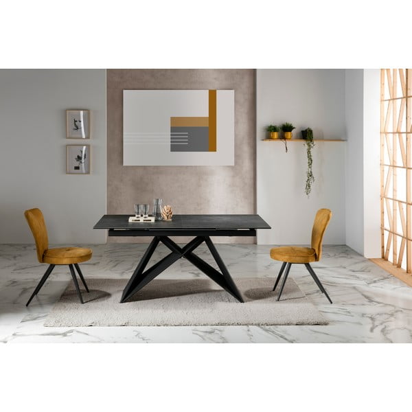 Hara fekete bővíthető étkezőasztal - Marckeric-image-1