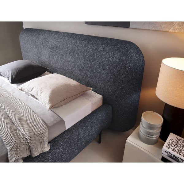 Kék kárpitozott ágyneműtartós franciaágy ágyráccsal 140x200 cm Pointt – ELTAP-image-4