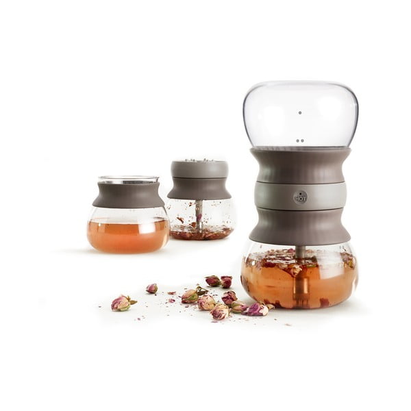 Világosbarna üveg teáskanna szűrővel 500 ml – Lékué-image-4