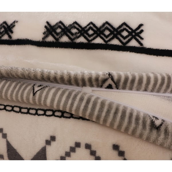 Fekete-krémszínű egyszemélyes mikroplüss ágyneműhuzat 140x200 cm – My House-image-4