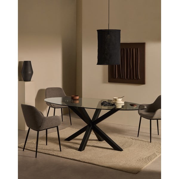 Étkezőasztal üveg asztallappal 100x200 cm Argo – Kave Home-image-1