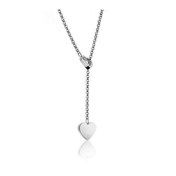 Női ezüst színű nyaklánc rozsdamentes acélból, szív motívummal - Emily Westwood