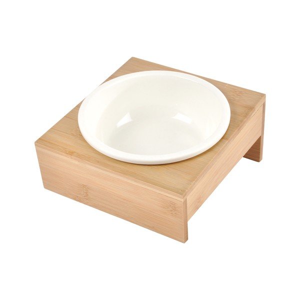 Bambusz tálka állvánnyal kutyáknak ø 16 cm – Love Story