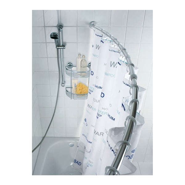 Ezüstszínű teleszkópos hajlított zuhanyfüggöny tartó - Wenko-image-3