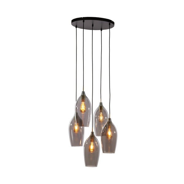 Sötétszürke-bronzszínű függőlámpa üveg búrával ø 45 cm Lukaro – Light & Living-image-2