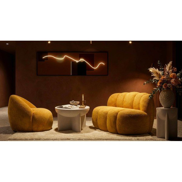 Mustársárga buklé fotel Ginerva – Mauro Ferretti-image-1