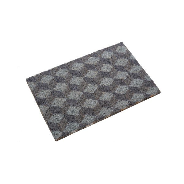 Kókuszrost lábtörlő 40x60 cm Grey Cube – Premier Housewares-image-3