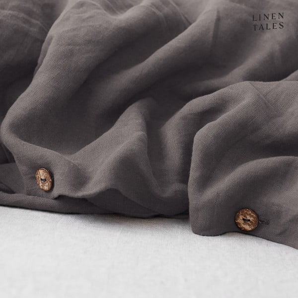 Sötétszürke len paplanhuzat, 140 x 200 cm - Linen Tales-image-1